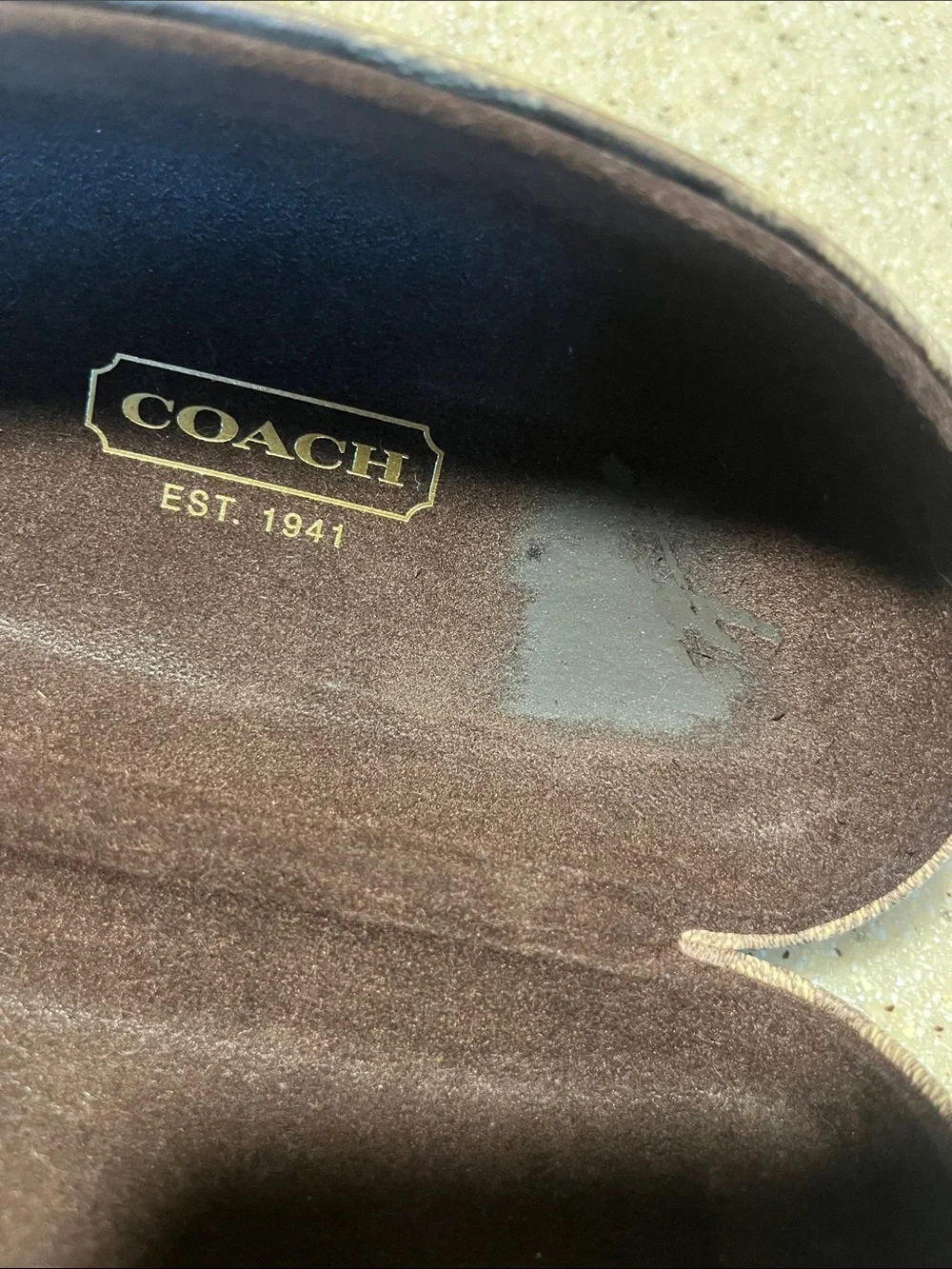 Coach Signature Monogram Cosmetic Pouch & Eyeglass Case in Taupe